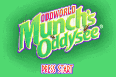 Oddworld Munch's Oddysee title screen for GameBoy Advance